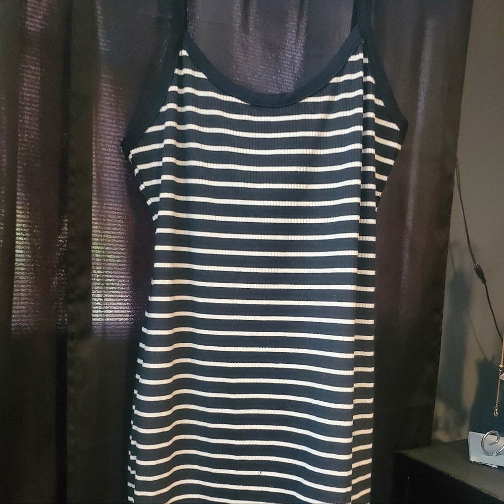 Black & White Striped Bodycon Large
